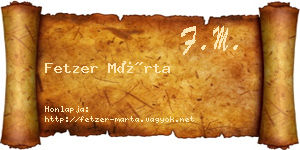 Fetzer Márta névjegykártya
